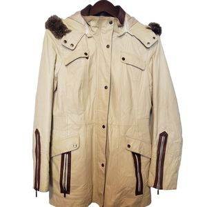 Danier women's  off-white leather jacket size M